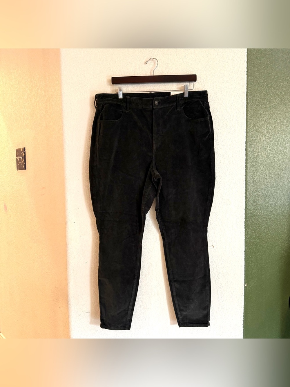 NWT American Eagle Pants Gray Corduroy High Rise Jegging Stretch Plus Size 20